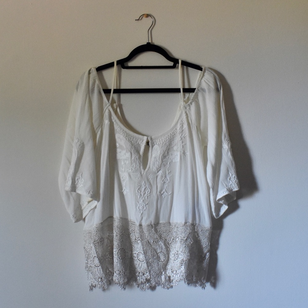 (Ecoté / Urban Outfitters) Off Shoulder Lace Top